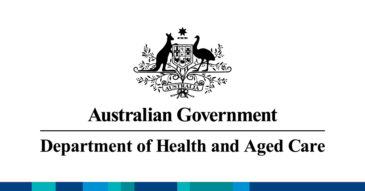 Australian government department of health footer link